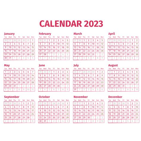 Fuchsia Simple Calendar 2023 Calendar 2023 Calendar 2023 Calendar