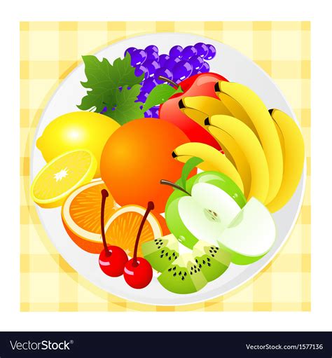 Fruit Plate Royalty Free Vector Image Vectorstock