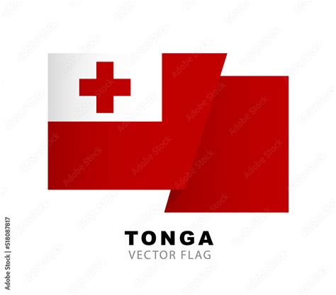 Colorful Tongan flag logo. Flag of Tonga. Vector illustration isolated ...