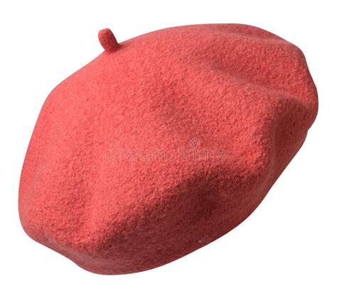 Beret Isolated On White Background Hat Female Beret Stock Image