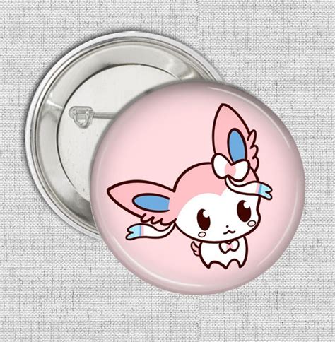 Sylveon Button Pin Button Pins Sylveon Pin