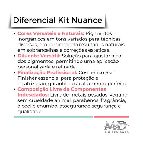 Kit Pigmentos Nuance Essential Inorg Nico Ml Mix Designer