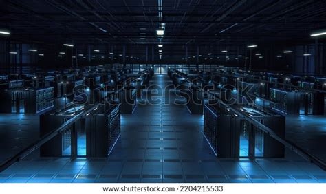 Empty Data Center Specialists Left After Stock Illustration 2204215533