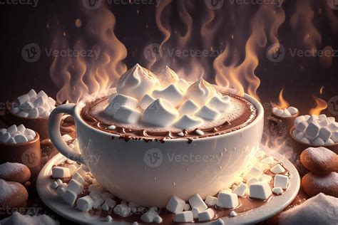 Cup Of Hot Chocolate With Marshmallows By Ai Generated Stock Photo At Vecteezy