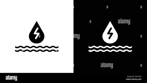 Hydroelectric Energy Icon Set In Black And White Color Simple Flat Vector Stock Vector Image