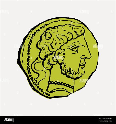 Ancient Coin Clipart Drawing Illustration Vector Stock Vector Image