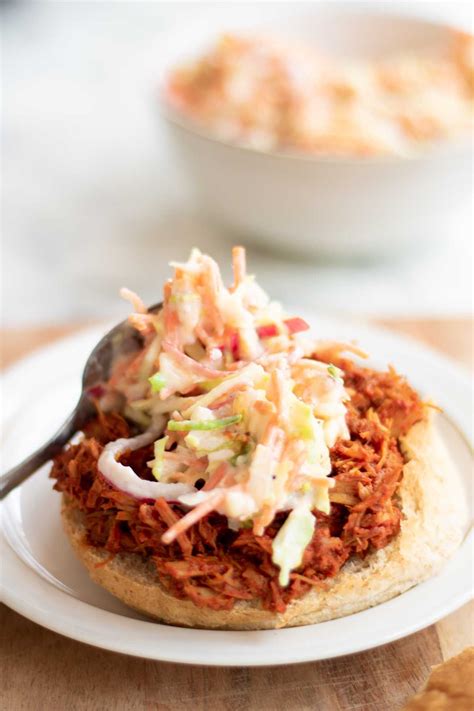 Pulled Pork Topped With Healthy Coleslaw Pork Recipes Bbq Pulled