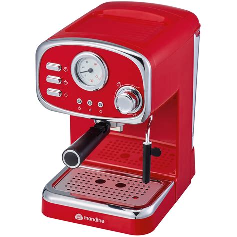 Machine à espresso vintage rouge 1 25L MEC1100R 24 MANDINE à Prix