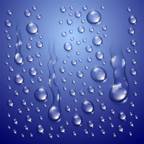 Premium Vector Water Drops In Shower Or Pool Condensate Or Rain