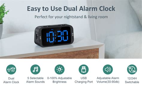 Amazon Odokee Digital Dual Alarm Clock For Bedroom Large Display