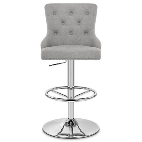 Manor Bar Stool Grey Fabric - Atlantic Shopping