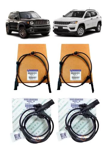 Kit Sensores Abs Dianteiro Traseiro Jeep Renegade Compass