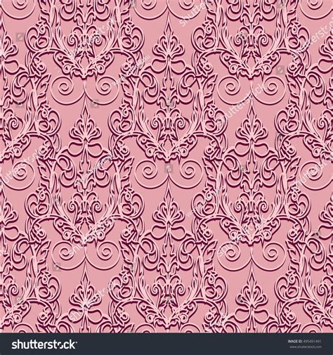 Elegant Baroque Damask Pink Floral Vector Stock Vector Royalty Free