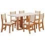 Mesa de Jantar 6 Lugares Erika Mel Blonde Nude Viero Móveis Conjunto Sala de Jantar