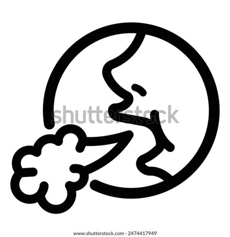 Burp Sign Icon Illustration Black Outline Stock Vector Royalty Free