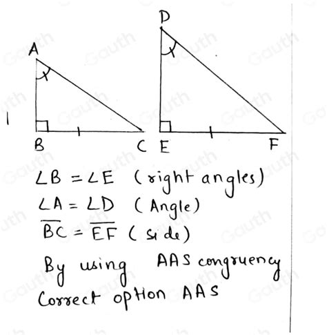 Solved Triangles Abc And Def Have The Following Which Congruence Theorem Can Be Used To