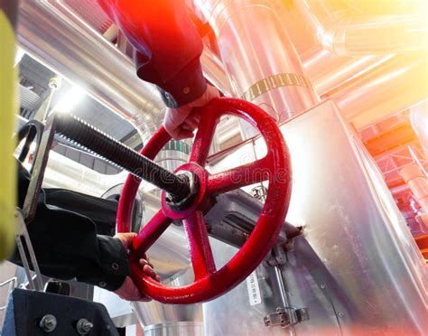 Factory Worker Turning Valve Stock Photo Image Of Petrochemical Male