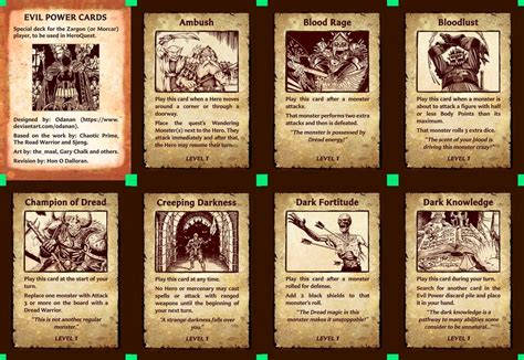 Heroquest 2021 Evil Power Cards By Odanan On Deviantart Rhqhomebrew