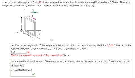 Solved A Rectangular Coil Consists Of N Closely Wrapped Chegg