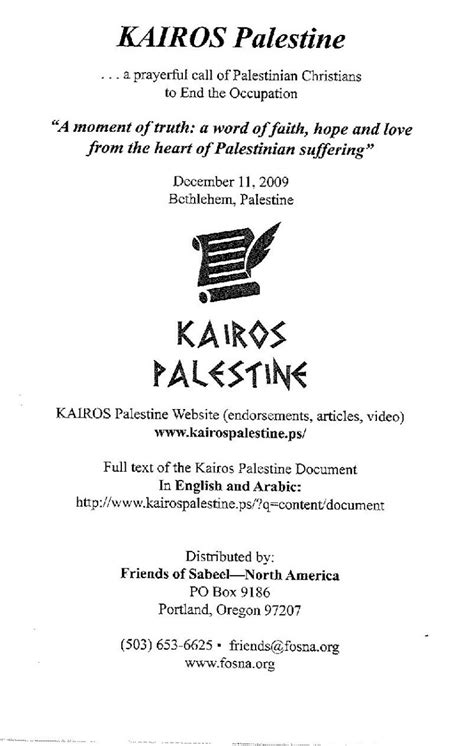 Kairos Palestine – Rebel Hearts Publishing