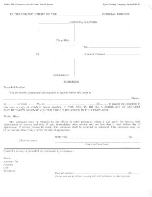 Illinois Small Claims Court Forms Fill Online Printable Fillable