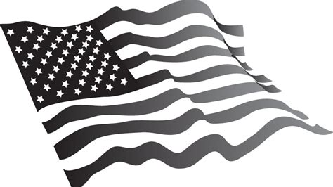 American Flag Grayscale Waving Vector Images (13)