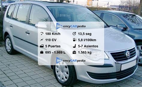 Volkswagen Touran EcoFuel 110 Typ 1T Ficha Técnicas 2006 2009