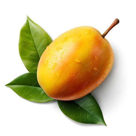 Premium Ai Image Orange Mango With Leaf Isolated On White Background