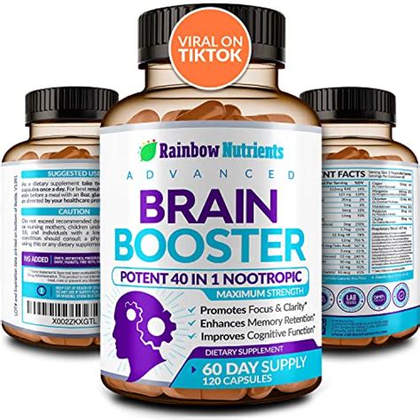 40 In 1 Brain Booster Supplements For Memory Focus Clarity Energy