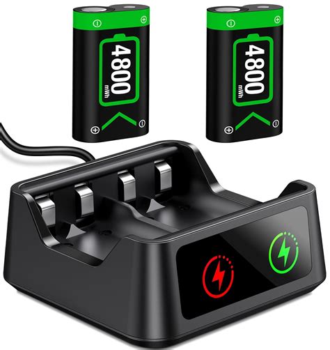 DinoFire Xbox One/Series X|S Controller Charger, 2x4800mWh Rechargeable ...