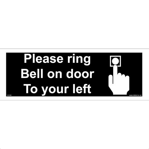 Please Ring The Bell Left Arrow Sign Self Adhesive Sticker 150mm X 100mm Uk Diy