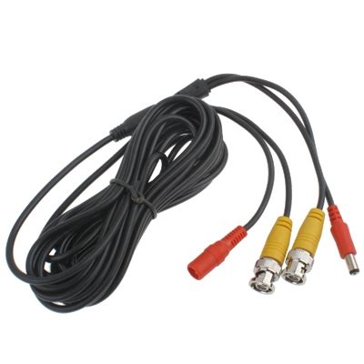 CCTV Cable, Video Power Cable, RG59 Coaxial Cable, Length: 5m (Black ...