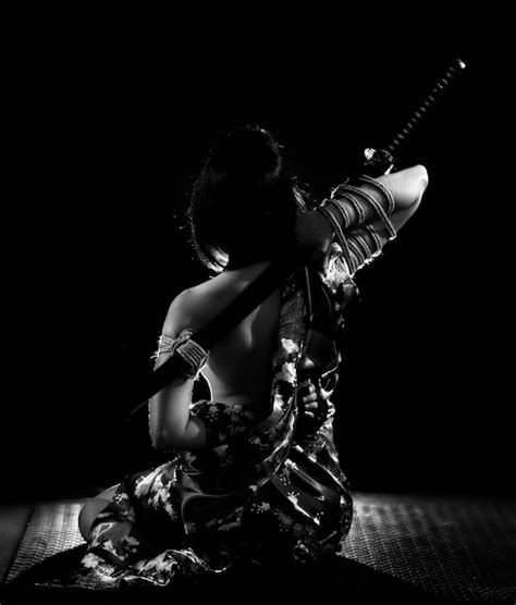 Shibari Kinbaku Tied Up Woman In Silk Robe And Sword Fine Art Etsy