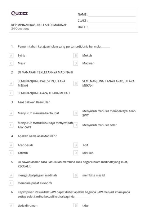 Lembar Kerja Asal Usul Agama Yahudi Untuk Kelas Di Quizizz