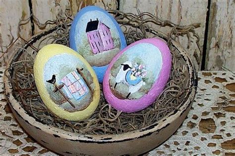 Easter Eggs In Bowl Hand Painted Primitive Folk Art SFOFG Etsy