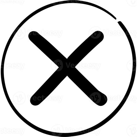 Wrong Mark Symbol Hand Drawn Style Black Color Cross Wrong Mark Icon