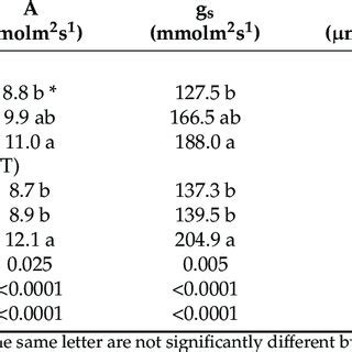 Net Photosynthetic Rate A Stomatal Conductance To Water Vapor G S