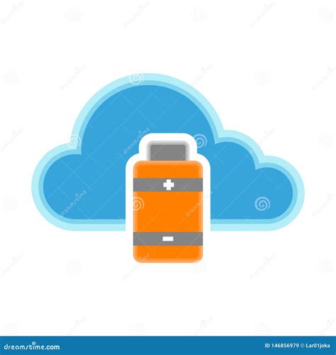 Ic Ne De Calcul De Nuage Avec Un Symbole D Usb Illustration De Vecteur