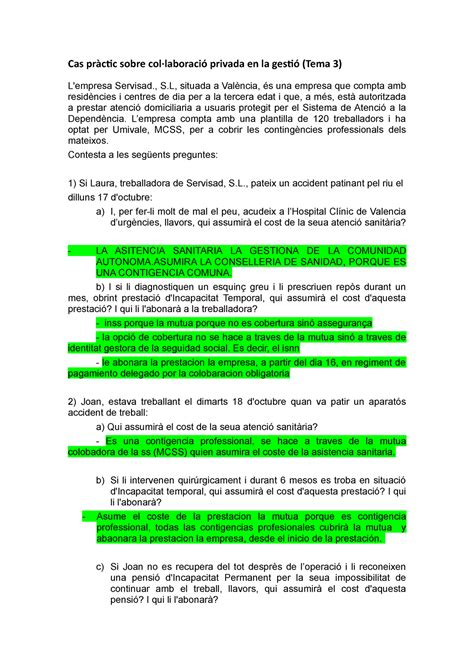 Cas Pr Ctic Sobre La Col Laboraci Privada En La Gesti Grup A Tema