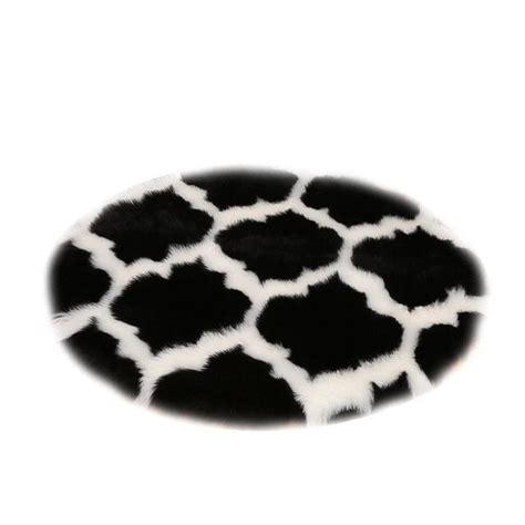 Tapis Rond Shaggy Noir Tapis Paradise