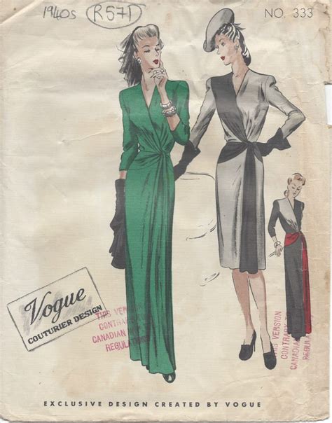 S Vintage Vogue Sewing Pattern B Dress R The Vintage