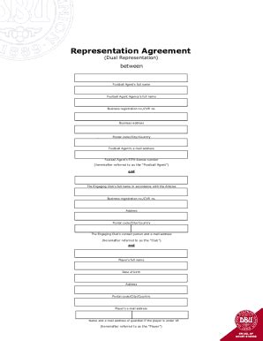 Fillable Online Fifa Representation Agreement Template Fax Email Print