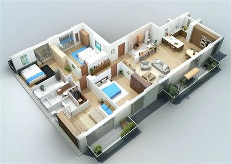 3d Haus Design Dekoration Ideen 3d House Plans Home Design Plans