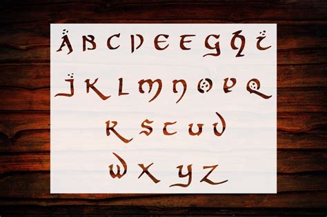 Elven Letters Stencil Set Tolkien-inspired Font 11 X 8.5 Inches Unique ...