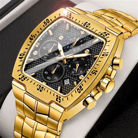 Wwoor Luxury Square Watch Men Military Steel Gold Black Quartz