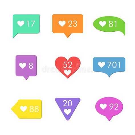 Like Counter Icon Notification Counter Badge Social Media Set