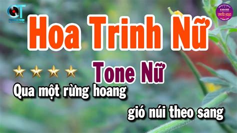 Karaoke Hoa Trinh N Tone N D Nh C M I Karaoke Tuy N Ch N Youtube