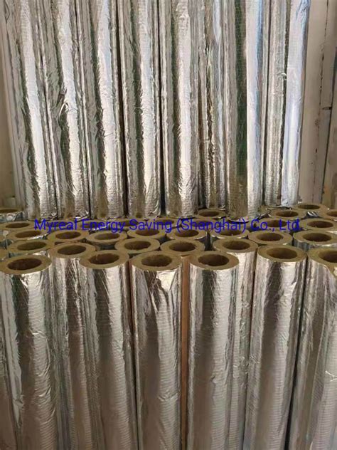 Fireproof Insulation Material Rock Wool Pipe Insulation With Aluminum Foil In China China Rock