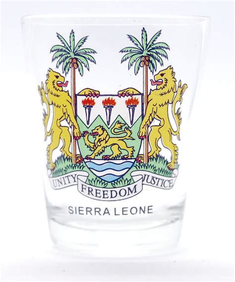 Sierra Leone Coat Of Arms Shot Glass