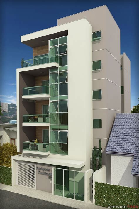 Render Exterior Frente Diurno Fachada Edificios Moder